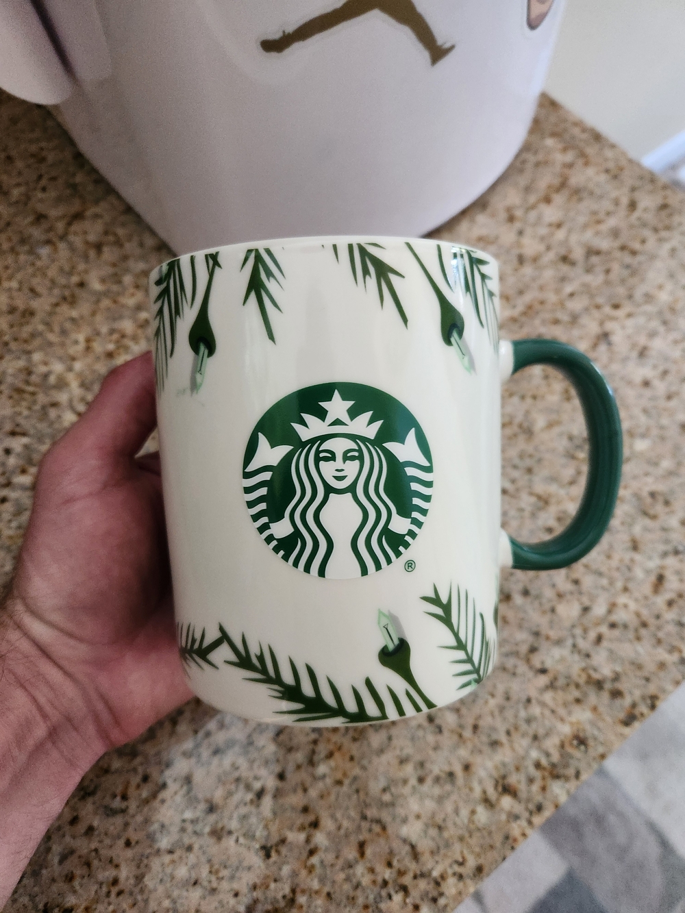 Starbucks Green Holiday Logo Ceramic Mug 26 Fl Oz